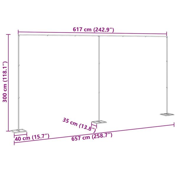 Сватбена арка Златист 657 x 35 x 300 см Стомана