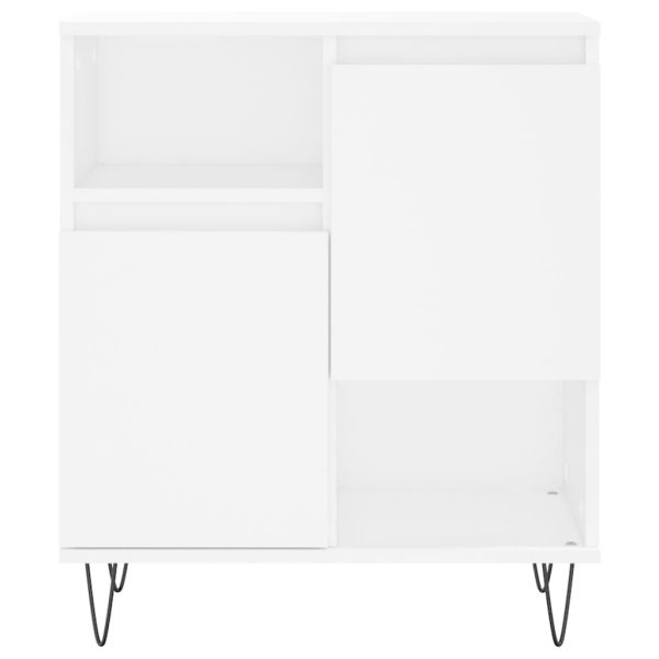 Сайдборд, бял, 60x35x70 см, инженерно дърво