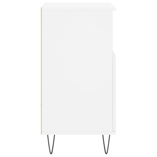Сайдборд, бял, 60x35x70 см, инженерно дърво