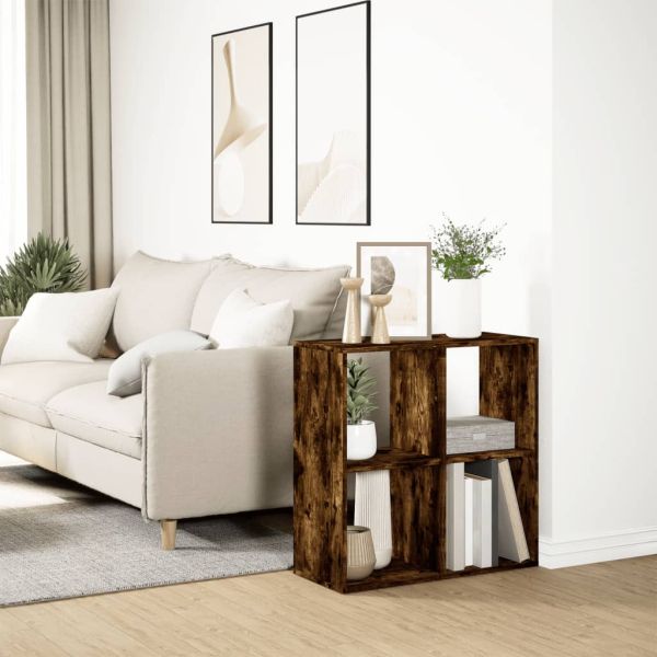 Разделител за стая / библиотека, опушен дъб, 69,5x29x69,5 см