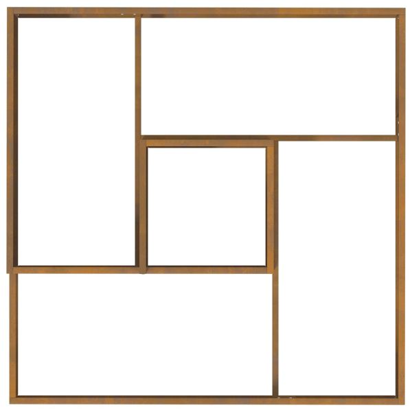 Градинска саксия Кафяво 100 x 100 x 50 cm Патинираща стомана