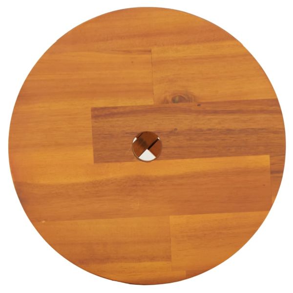 Табуретка, кафява, 38x38x45 см, кръгла, масивно дърво акация