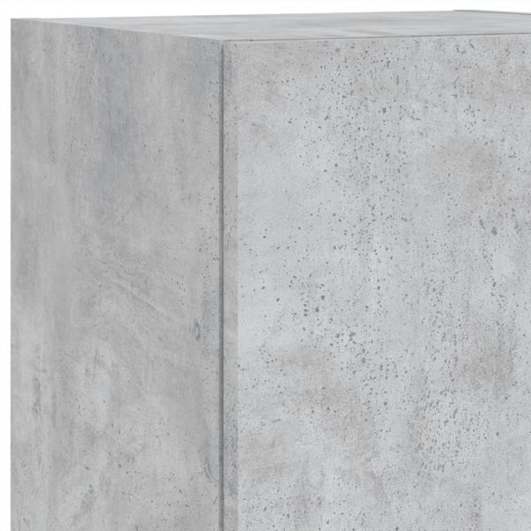 ТВ стенни модули с LED, 5 части, бетонно сиви, инженерно дърво