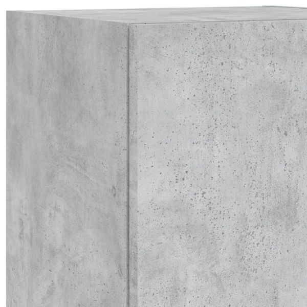 ТВ стенни шкафове, 6 части, с LED светлини, бетонно сиви