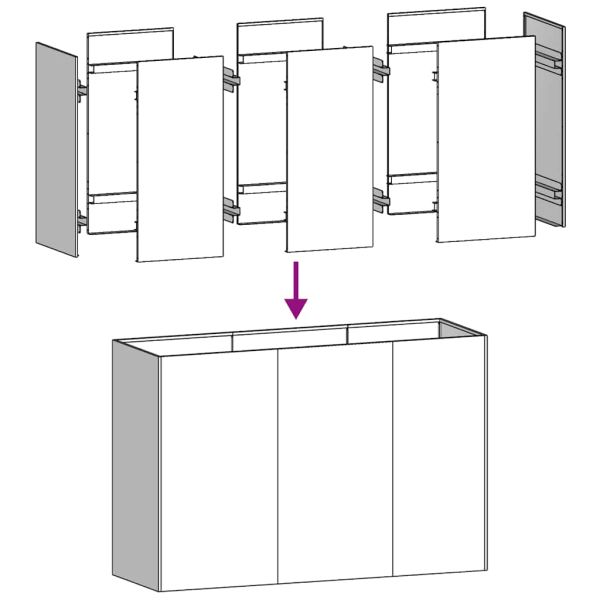 Кашпа, 120x40x80 см, поцинкована стомана