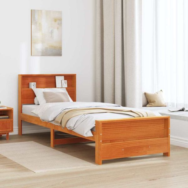 Рамка за легло с таблото Кафяво с восъчно покритие 90 x 190 cm