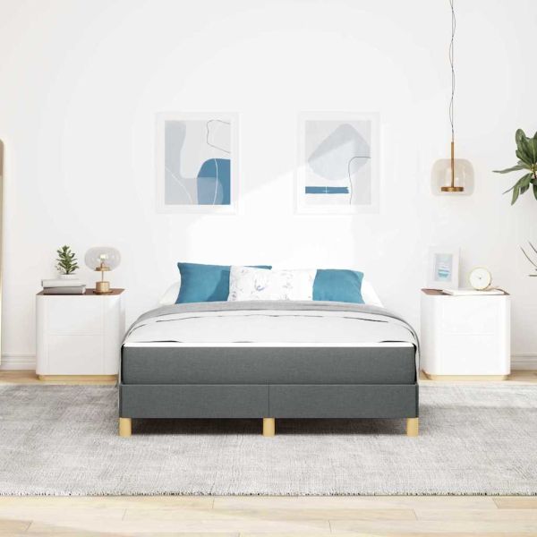 Легло с пружинирана основа Тъмен сив 160 x 200 cm текстил