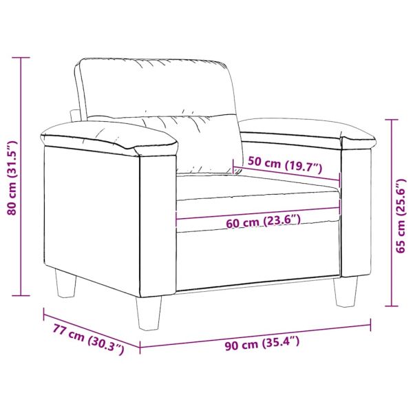 Фотьойл, тъмносив, 60 см, микрофибърен текстил