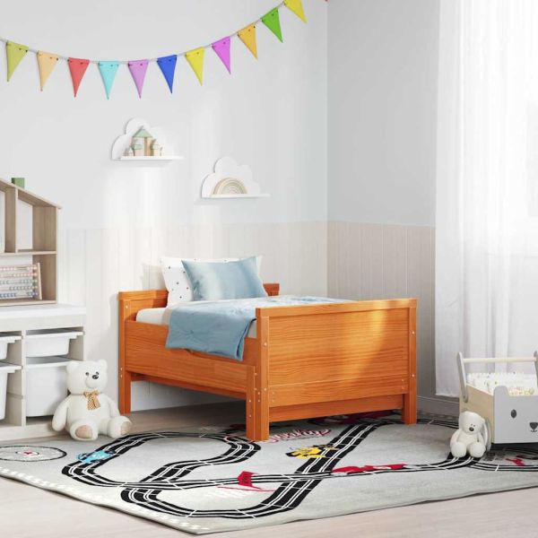 Рамка за легло с таблото Кафяво с восъчно покритие 80 x 200 cm