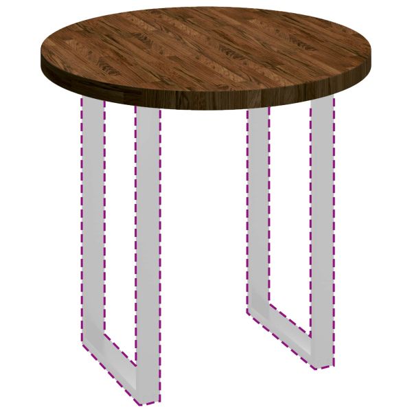 Топ за маса Тъмен кафяв Ø 80 x 4 cm Масивен дъб