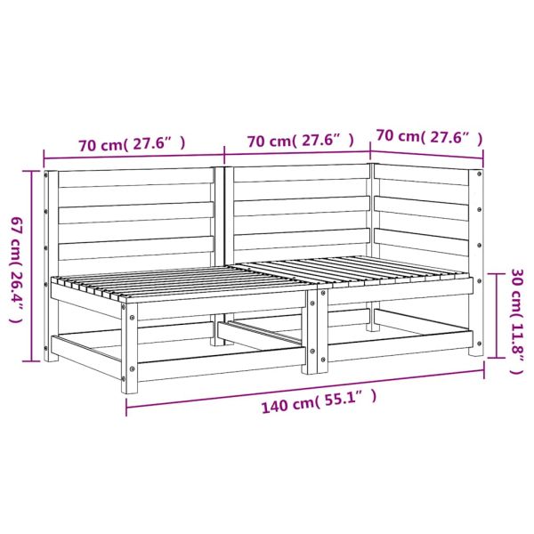 Градински диван, 2-местен, бор масив