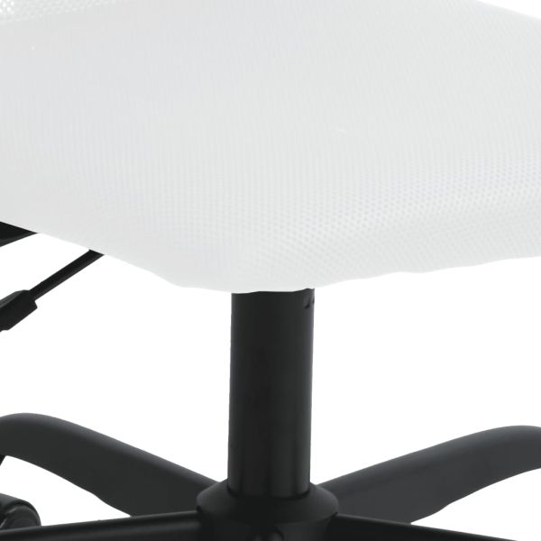 Офис стол, регулируем, бял, мрежеста материя и еко кожа