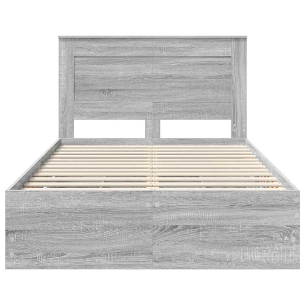 Рамка за легло Сив Сонома 120 x 190 cm Инженерна дървесина