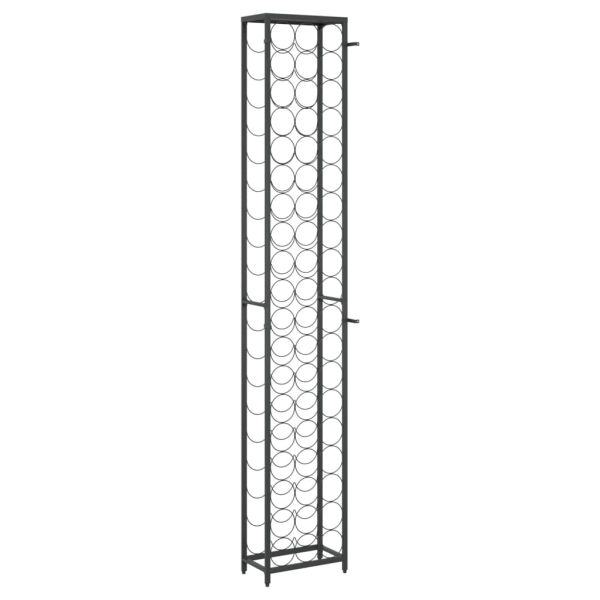 Поставка за вино за 57 бутилки черна 34x18x200 см ковано желязо