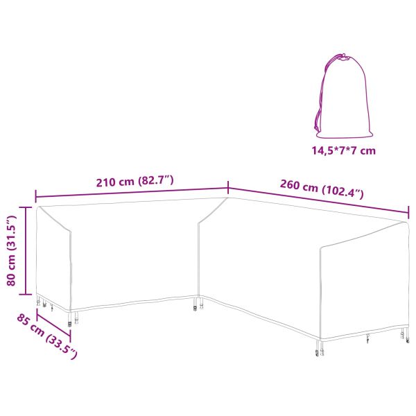 Покривало за мебели 260 x 210 x 80 cm 600D оксфордска тъкан
