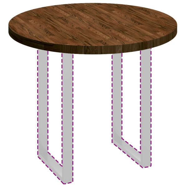 Топ за маса Тъмен кафяв Ø 90 x 4 cm Масивен дъб