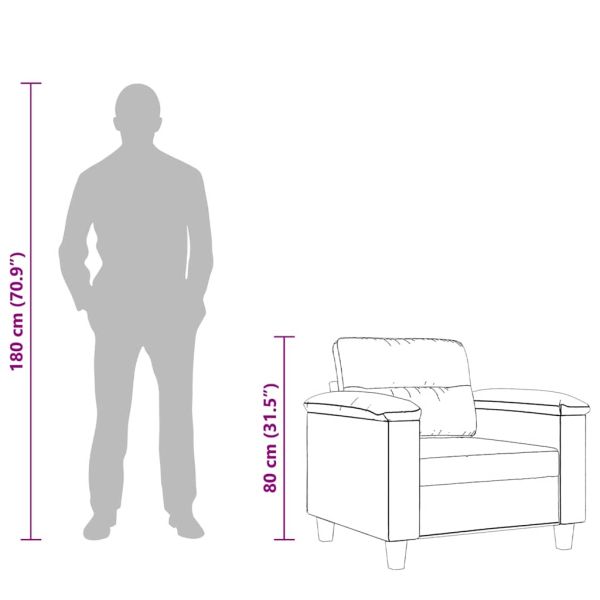 Кресло, таупе, 60 см, микрофибърен текстил