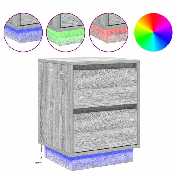 Нощен шкаф с чекмедже Сив 39 x 34,5 x 50 см Инженерно дърво