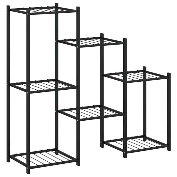 Стойка за цветя, 83x25x80 см, черна, желязо