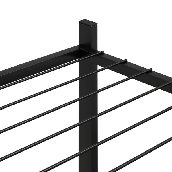 Стойка за цветя, 83x25x80 см, черна, желязо