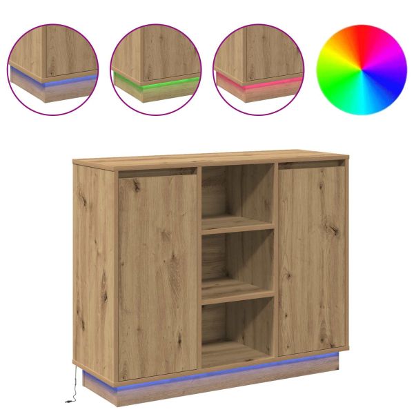 LED конзолна маса Дъб 90 х 32 х 75 см Инженерно дърво