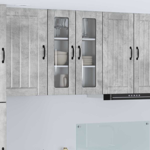 Кухненски шкаф Циментено сиво 60 x 31 x 80 см Инженерно дърво