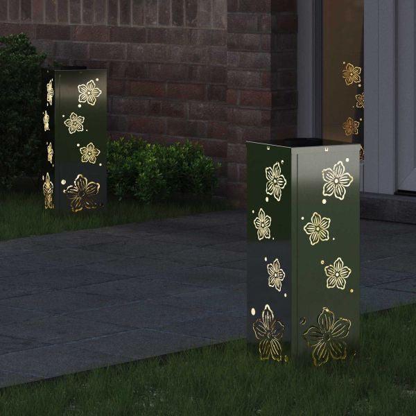 Соларна LED светлина за пътека 2 pcs Ръждясало Галванизирана