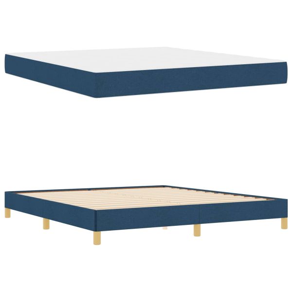 Легло с пружинирана основа с матрак Синьо 180 x 200 cm текстил