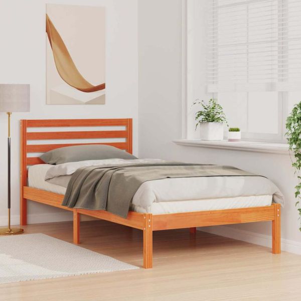 Рамка за легло с таблото Кафяво с восъчно покритие 100 x 200 cm