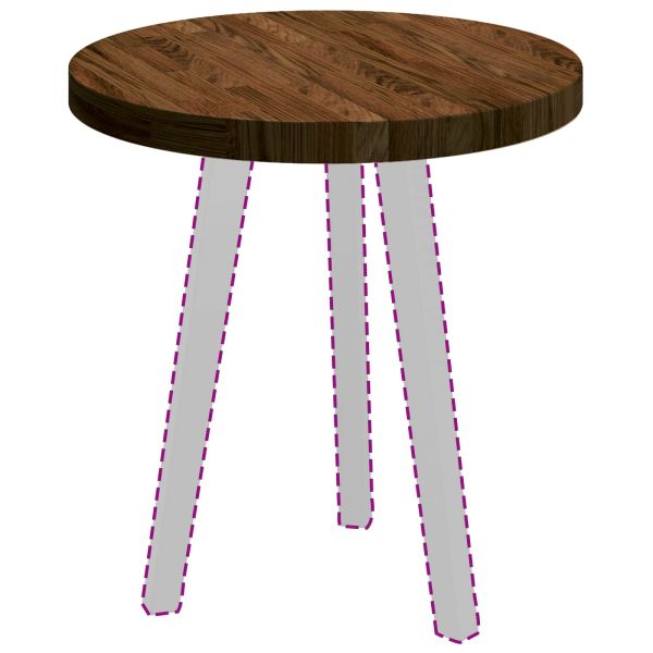 Топ за маса Тъмен кафяв Ø 50 x 4 cm Масивен дъб