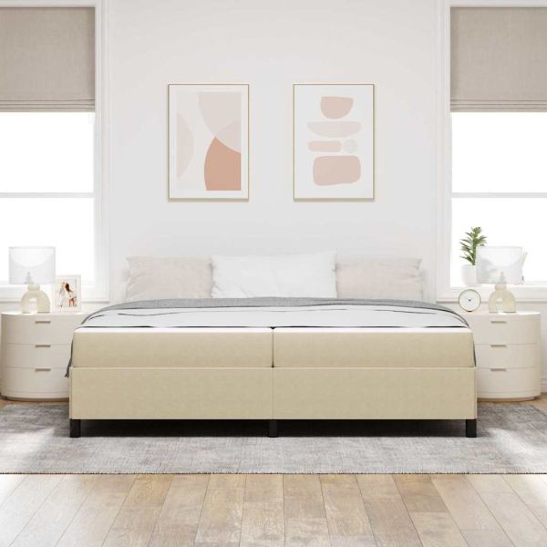 Рамка за легло с матрак Светлозелено сиво 200 x 200 cm текстил