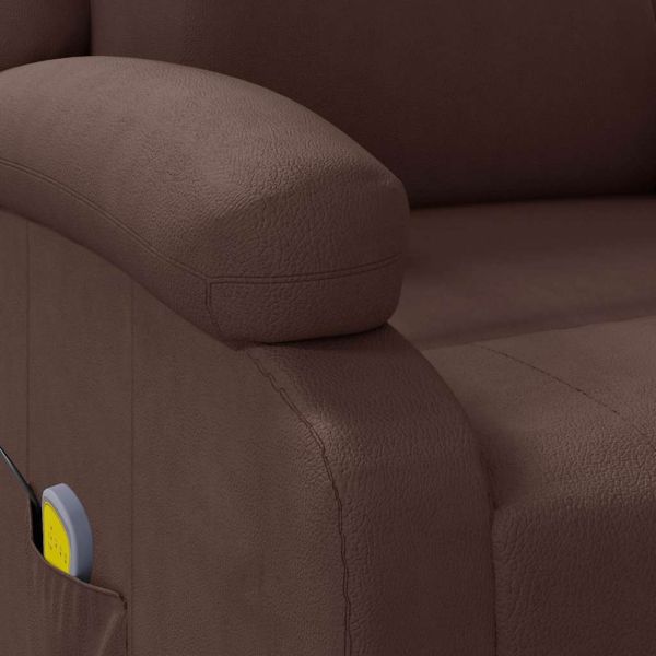 Електрически стол, кафяв, изкуствена кожа