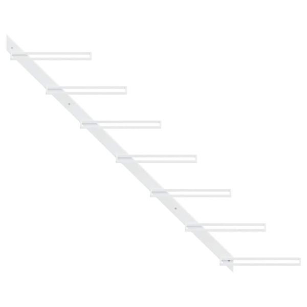 Стойки за вино за стенен монтаж за 7 бутилки 2 бр бели метални