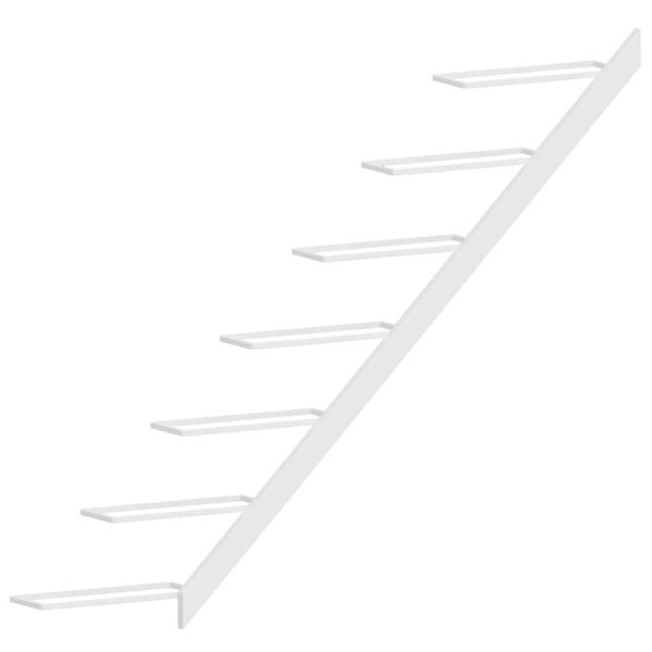 Стойки за вино за стенен монтаж за 7 бутилки 2 бр бели метални