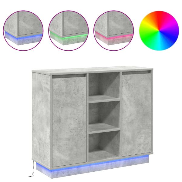 LED конзолна маса Циментено сиво 90 х 32 х 75 см