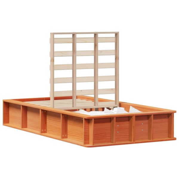 Рамка за легло Кафяво с восъчно покритие 90 x 190 cm