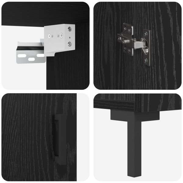 Висок шкаф Черен дъб 69,5 x 34 x 180 см Инженерно дърво