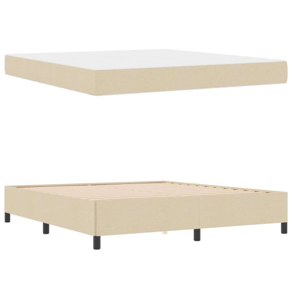 Легло с пружинирана основа Крем 180 x 200 cm текстил