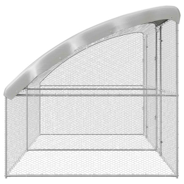 Клетка за пилета 2 pcs Сребрист 400 x 200 x 200 см Стомана и PE