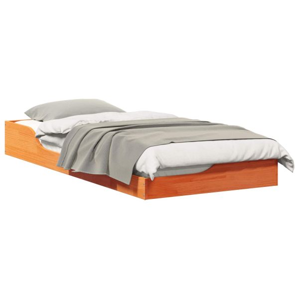 Рамка за легло Кафяво с восъчно покритие 100 x 200 cm