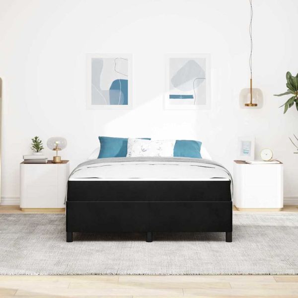 Рамка за легло с матрак Черно 140 x 200 cm текстил
