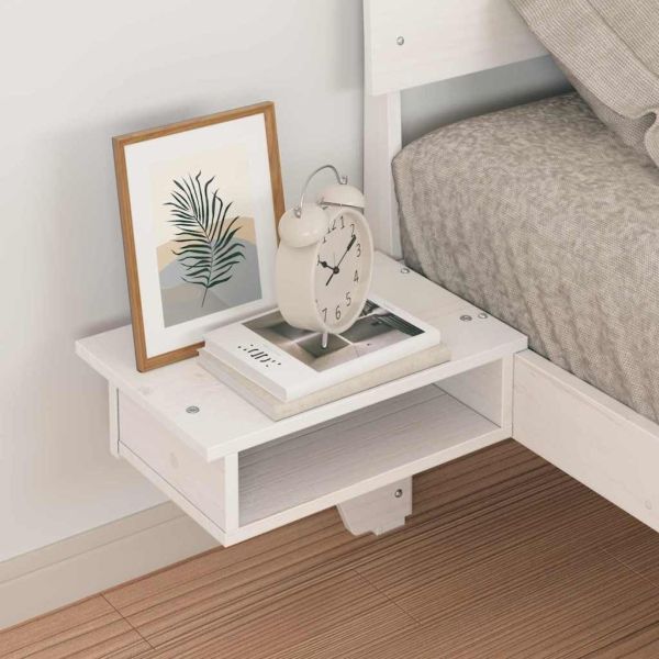 Рамка за легло с таблото Бяло 90 x 200 cm Солидно борово дърво