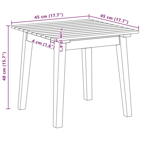 Странична маса Кафяво Солидно акациево дърво