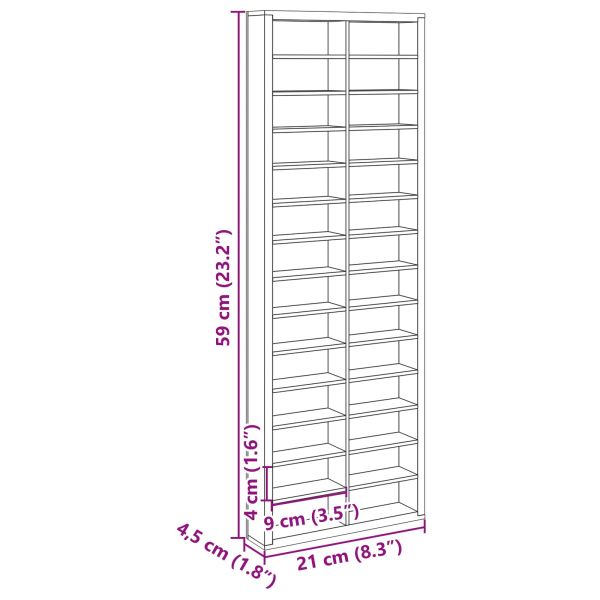Стена дисплей кутия Бежово 21 x 4,5 x 59 см Инженерно дърво