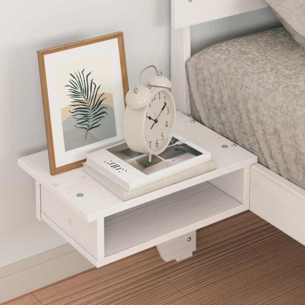 Рамка за легло с таблото Бяло 75 x 190 cm Солидно борово дърво