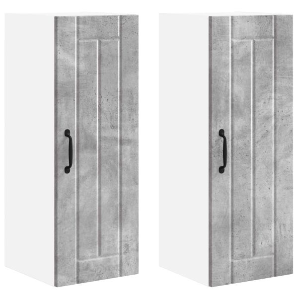 Кухненски шкаф 2 pcs Циментено сиво 30 x 31 x 80 см