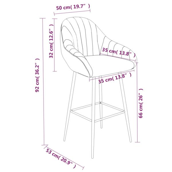 Бар табуретки, 2 бр, светлокафяви, изкуствена кожа