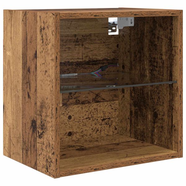 ТВ стенни единици с LED 5 pcs Старо дърво Инженерно дърво