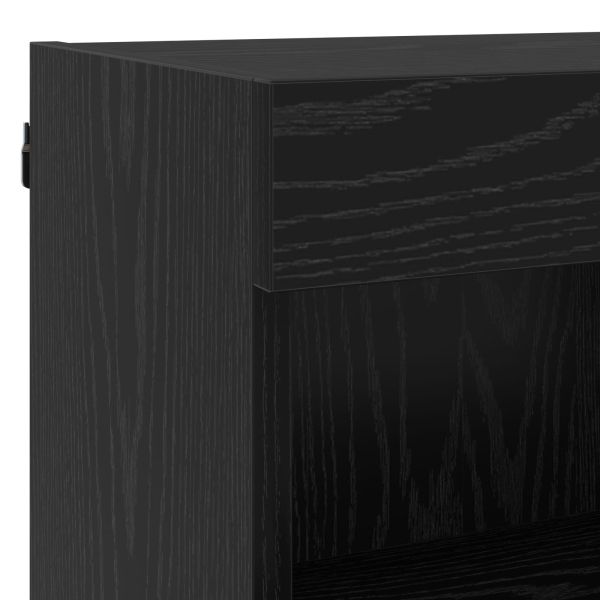 ТВ стенни единици с LED 6 pcs Черния дъб Инженерно дърво