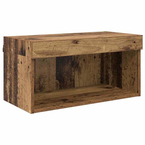 ТВ стенни единици с LED 6 pcs Старо дърво Инженерно дърво